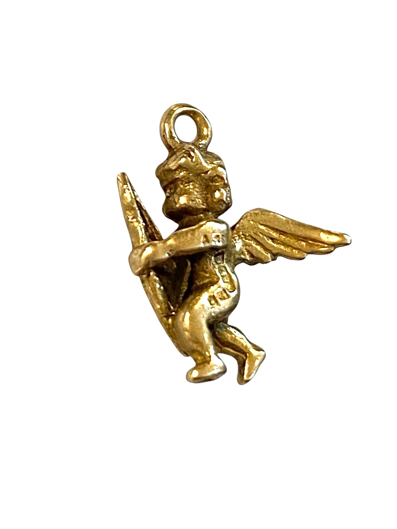 9ct vintage cupid charm, small but compact 1.1g circa 1958