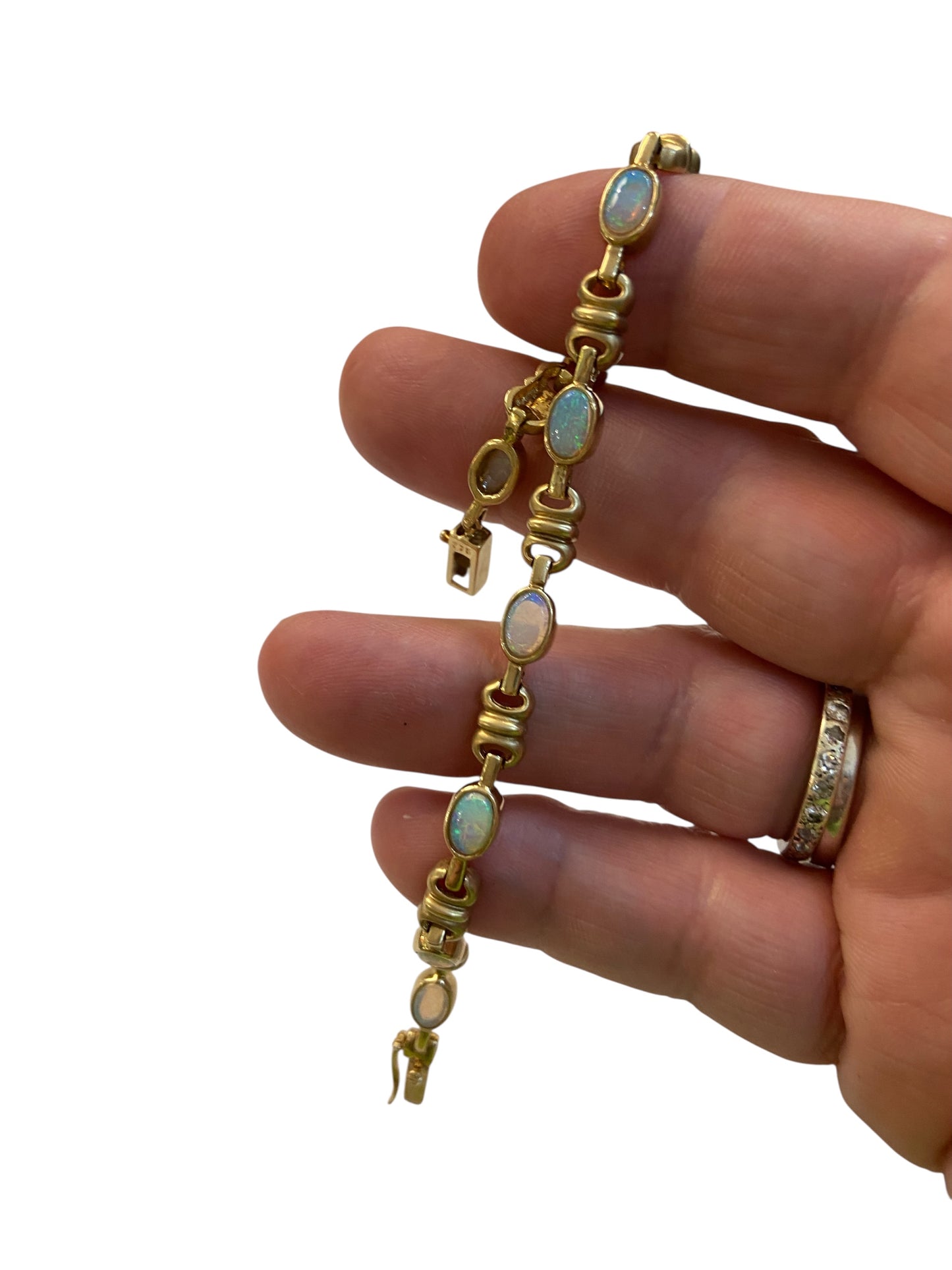 9ct vintage opal bracelet 7 inches long