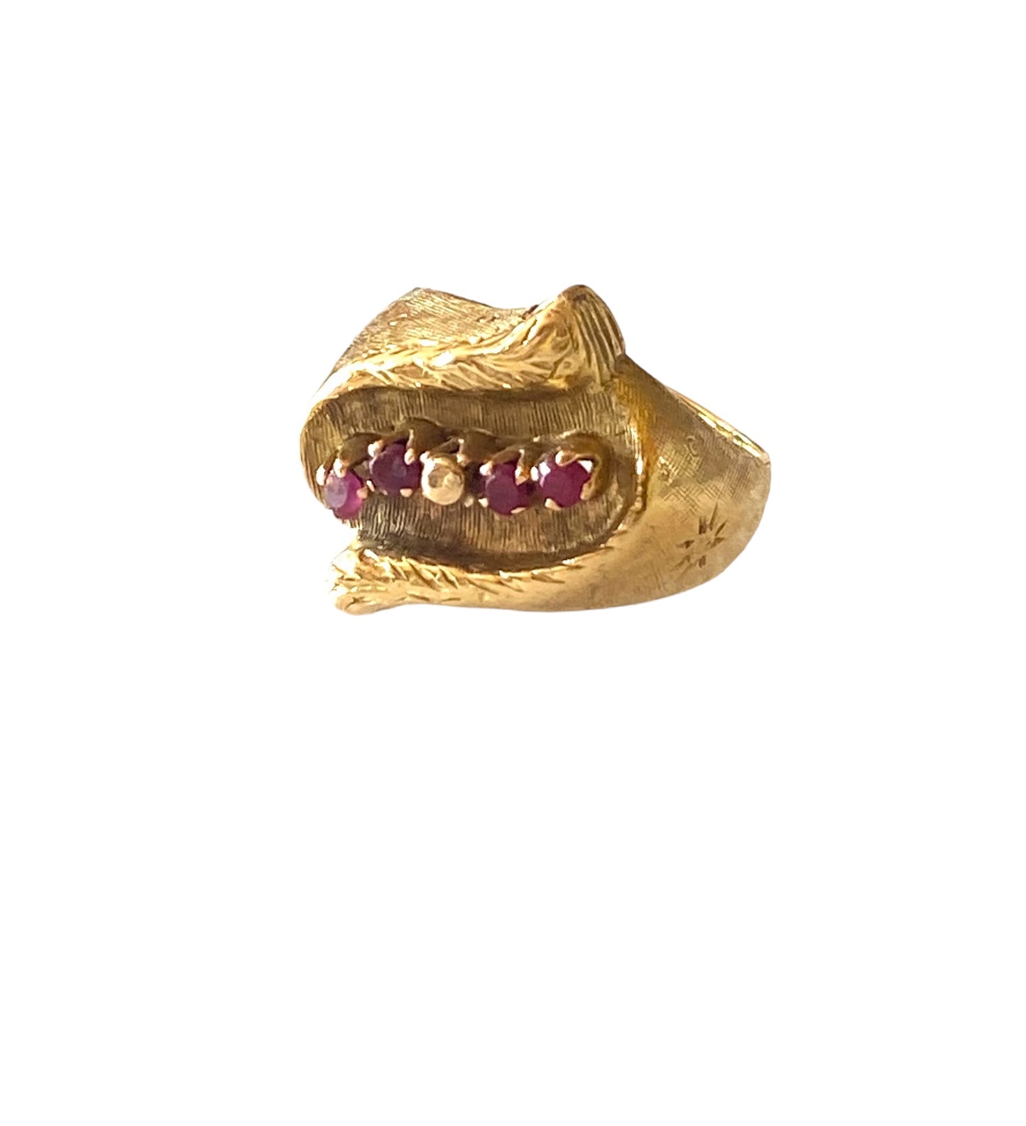118ct vintage pinky ring size J 1/2 8.6g with rubies