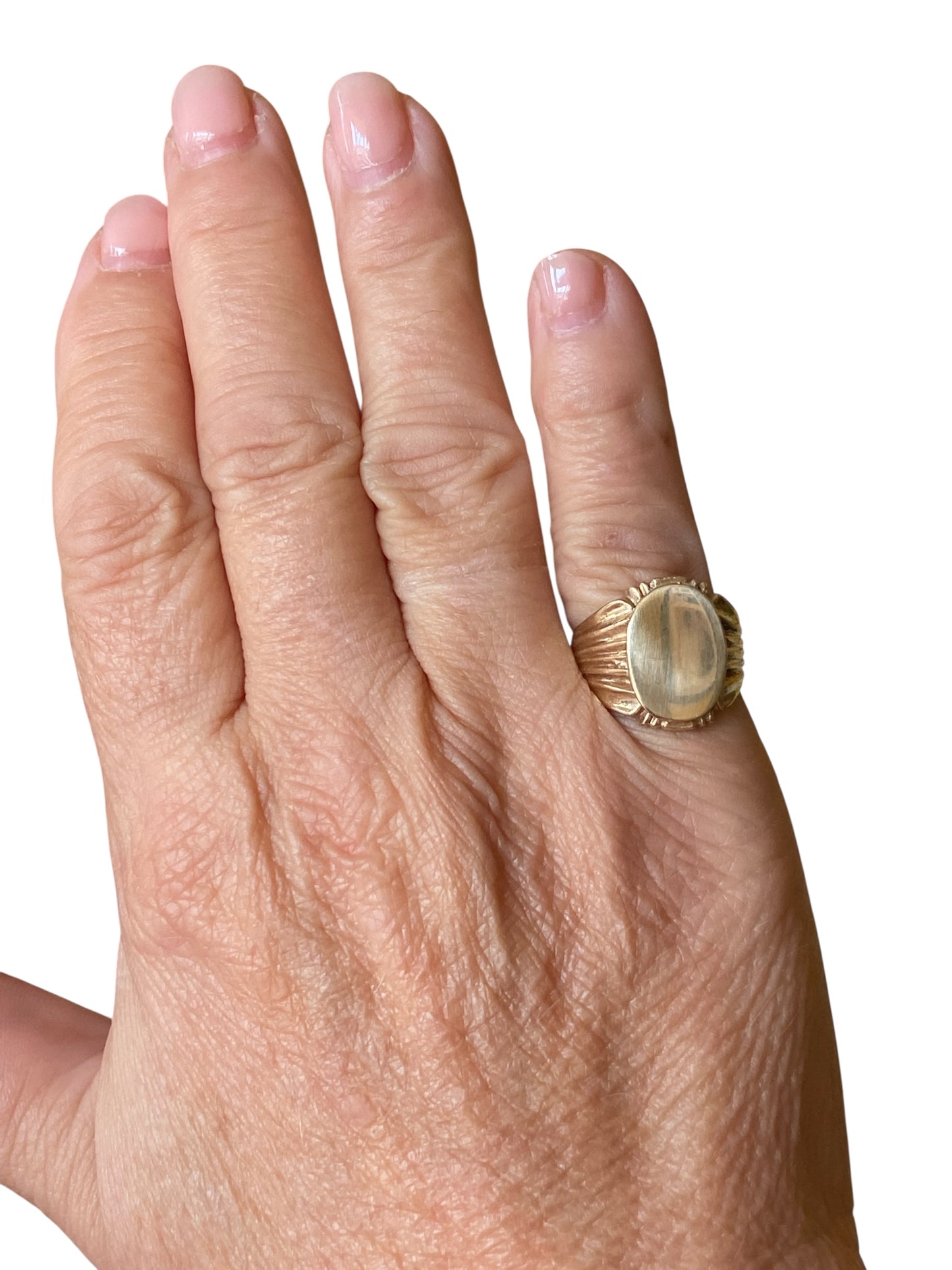9ct vintage signet ring . unisex size M 1/2 circa 1989