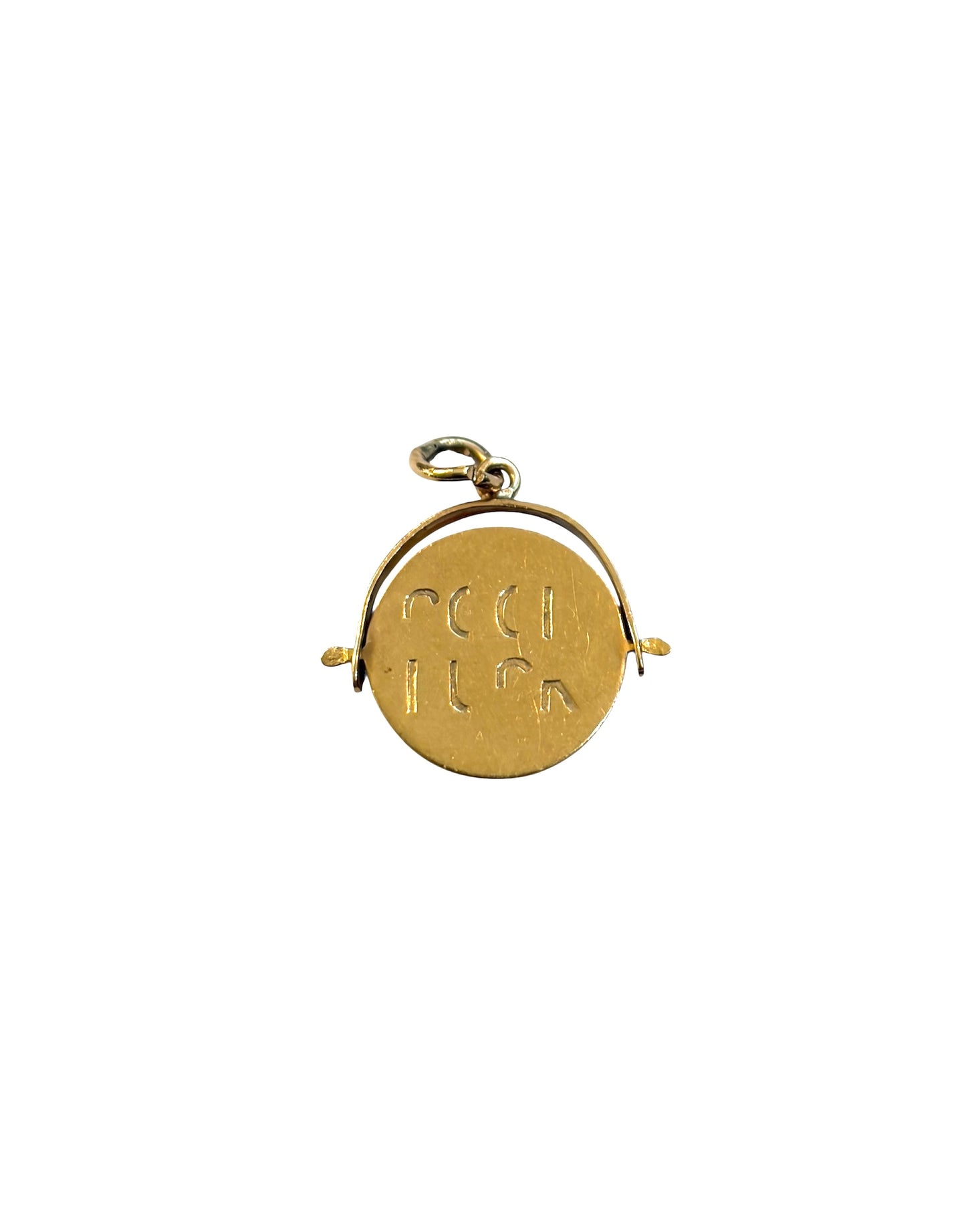 9ct vintage spinner charm ' good luck' circa 1968