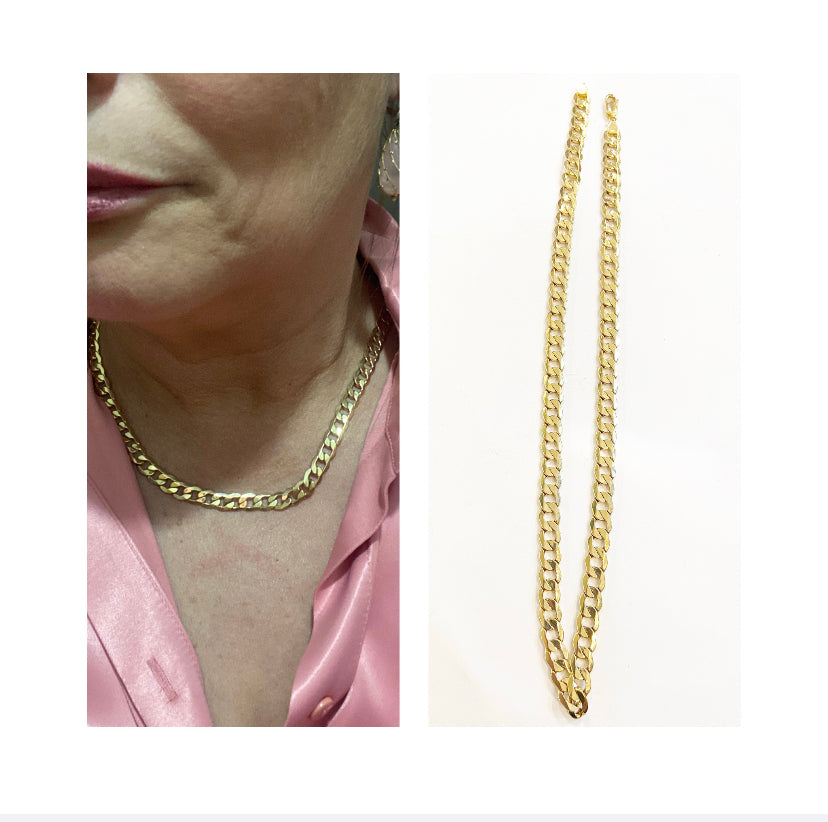 9ct 375 curb link / cuban link chain 16.8g 20 inch