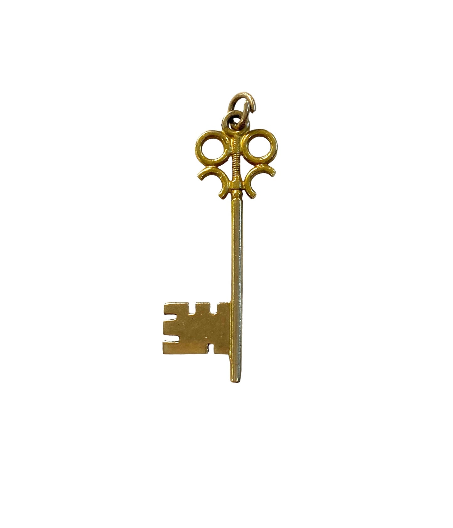 9ct vintage gold key charm / pendant