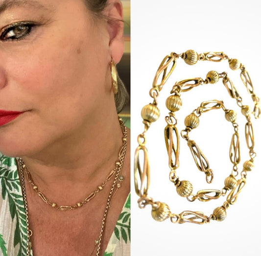 9ct vintage fancy link chain 13.3g 17 inches