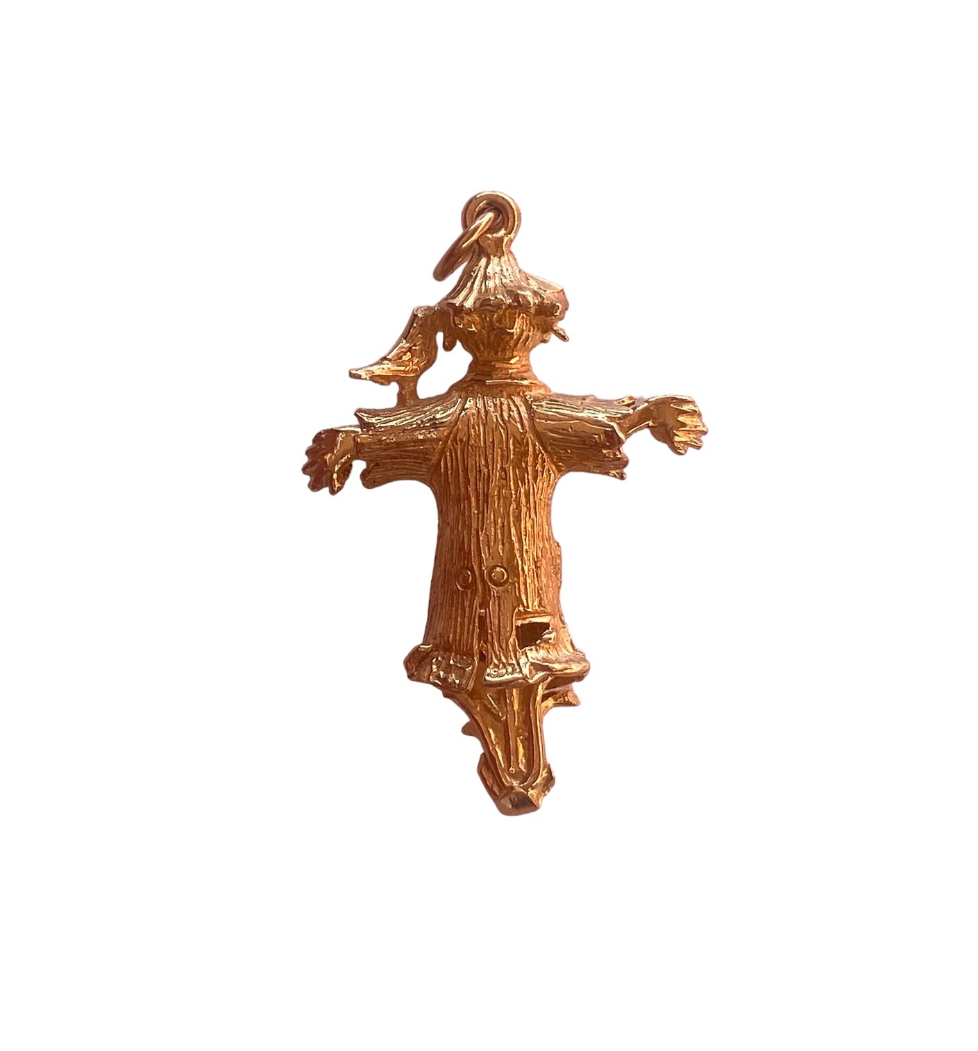 9ct vintage scarecrow charm. Articulated circa 1978