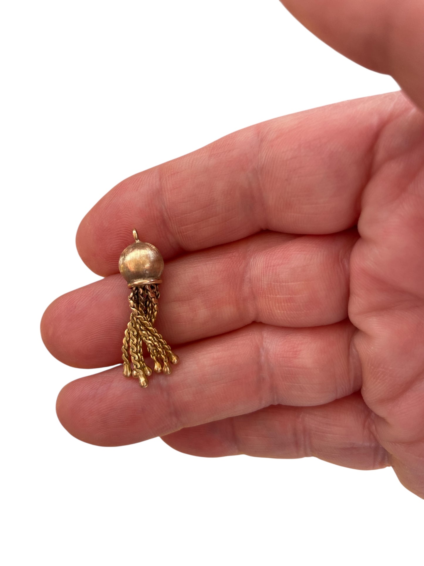 9ct vintage tassel charm / pendant eight drop tassel
