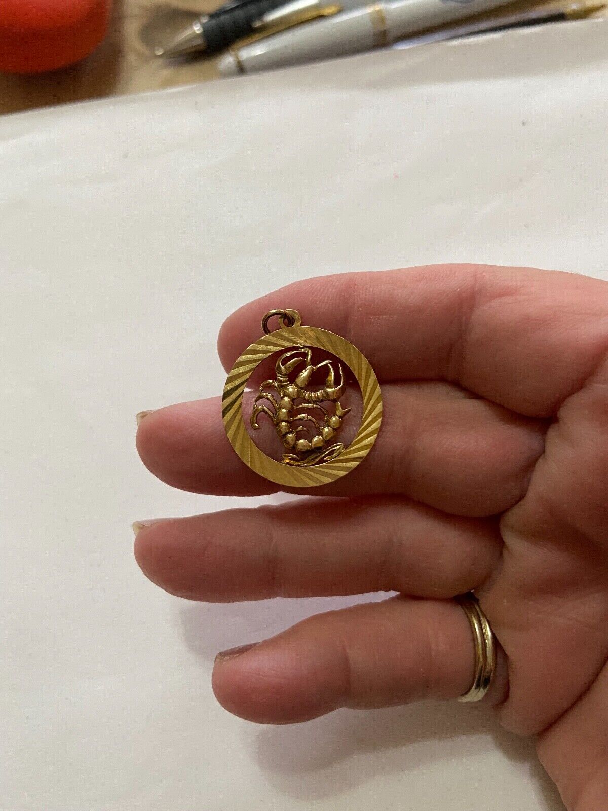 9ctvintage gold scorpio charm pendant circa 1966