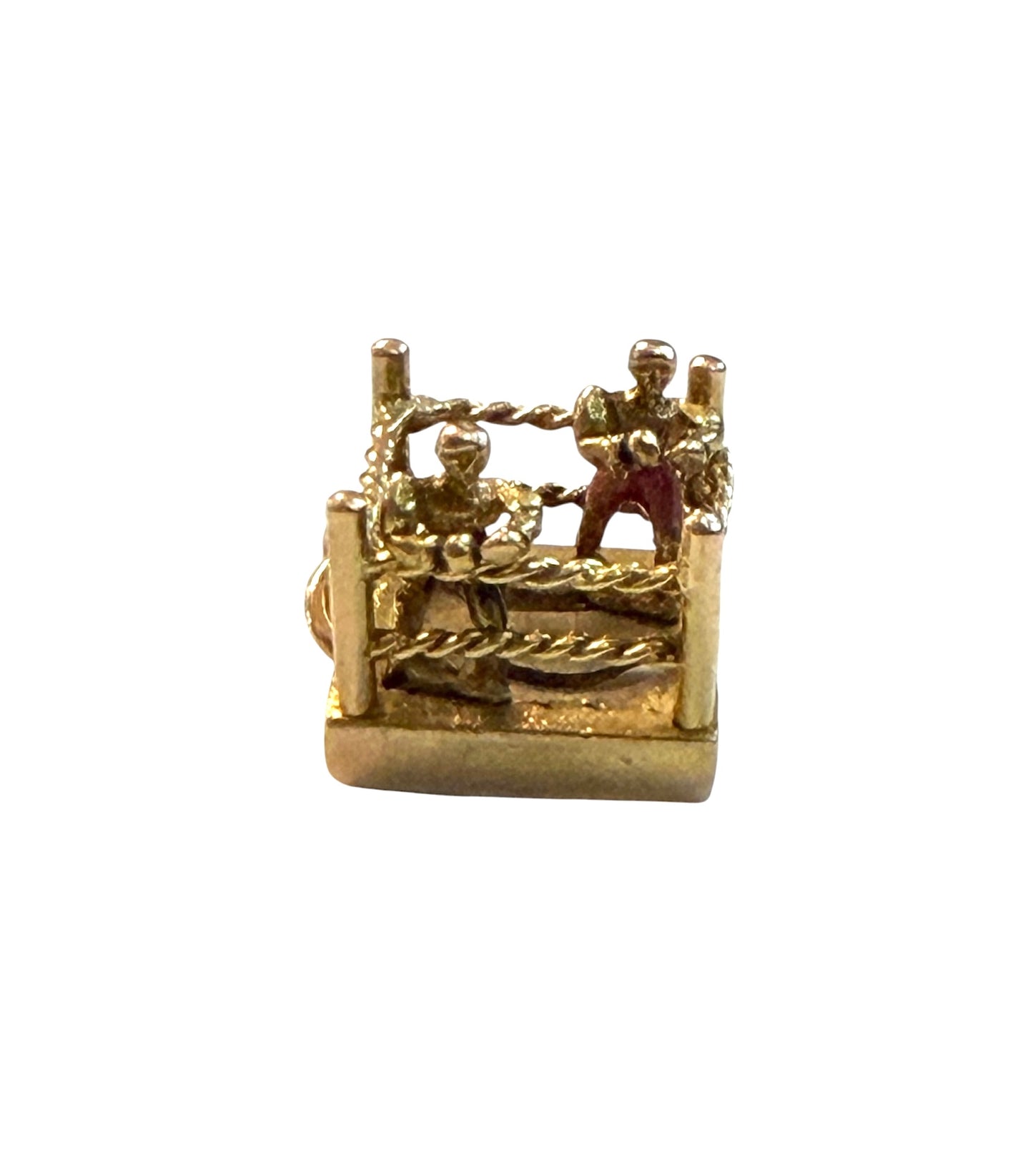 9ct vintage boxers in ring charm / pendant articulated. circa 1956 by Georg jensen 2.8g