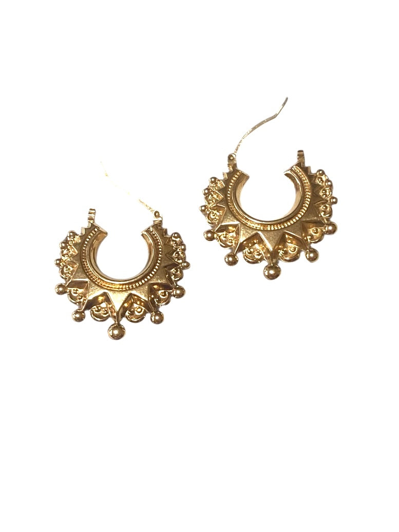 9ct creole style earrings, gypsy earrings, hollow 2.9g