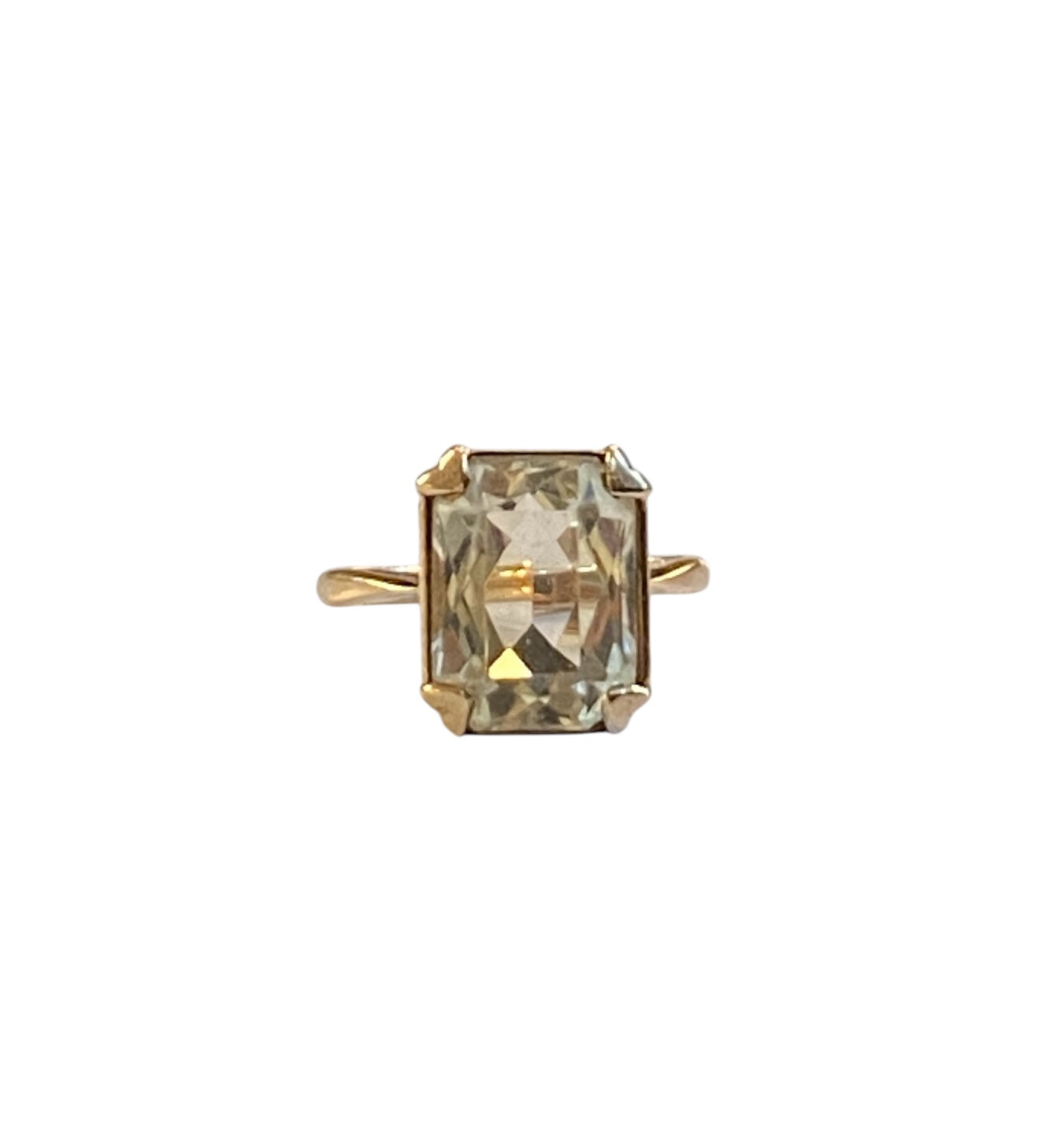 9ct vintage quartz cocktail ring . size N