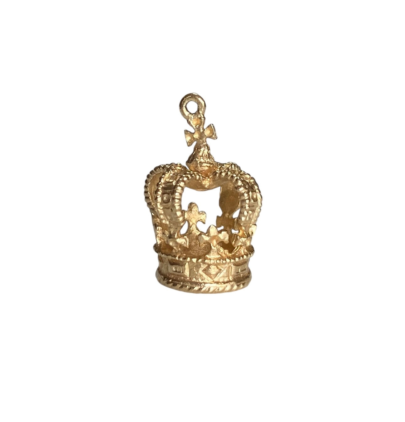 9CT 375 FABULOUS VINTAGE GOLD CROWN CHARM / PENDANT CIRCA 1978