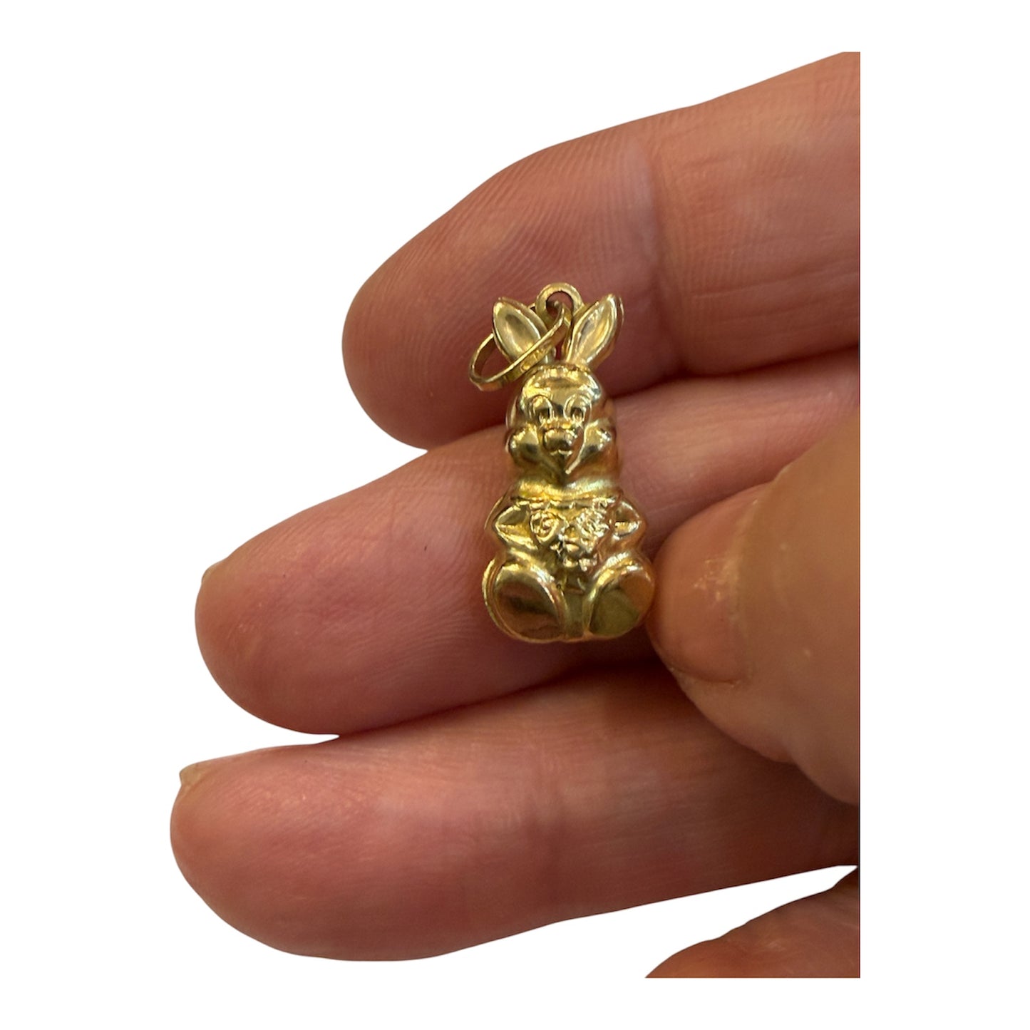 9ct preowned rabbit charm. hollow