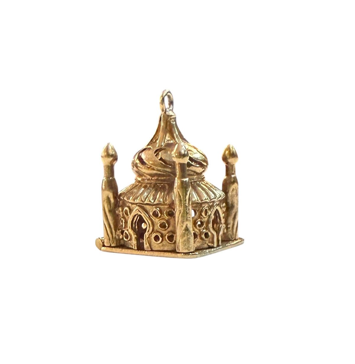 9ct vintage temple with buddha inside. 8.46g by FM large