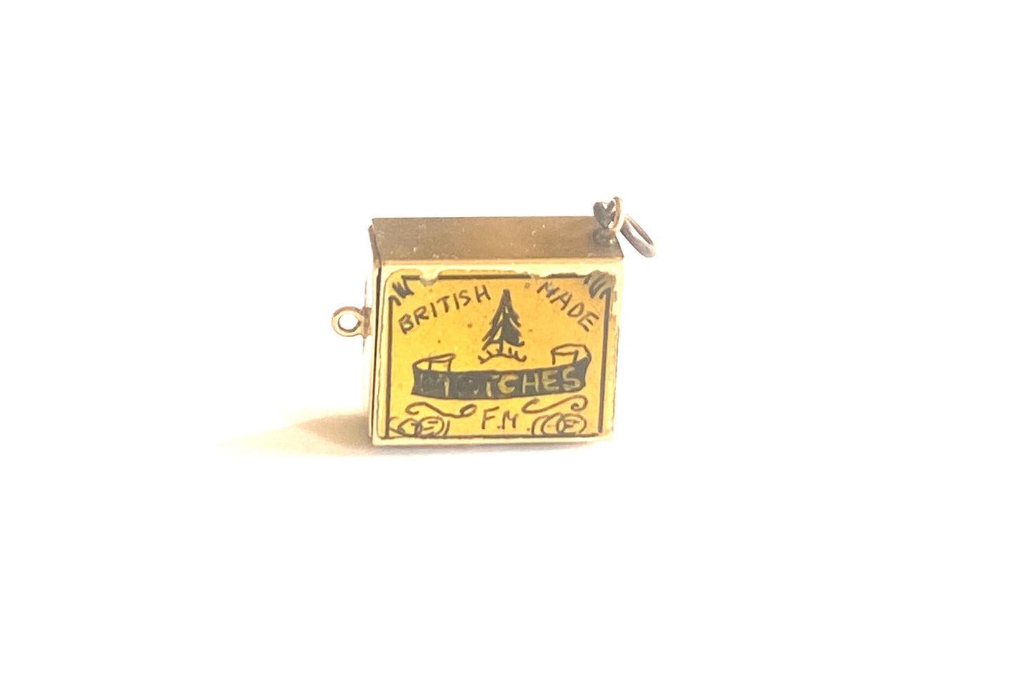 9ct vintage gold opening match box charm