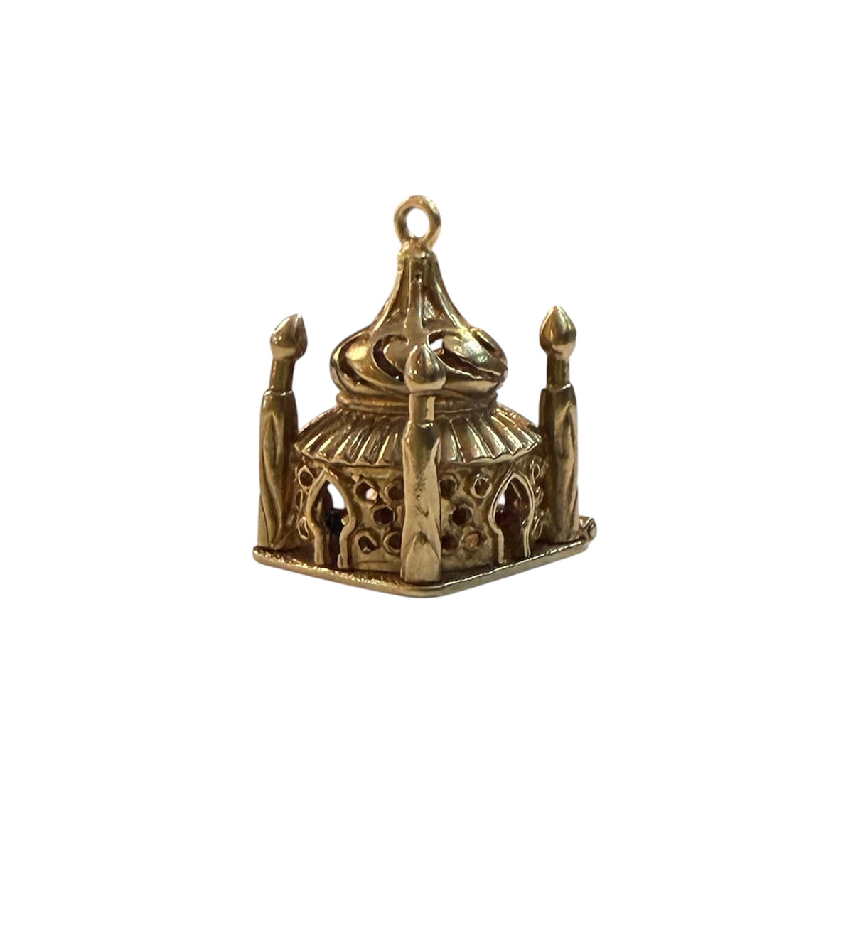 9ct vintage temple with buddha inside. 8.46g by FM large