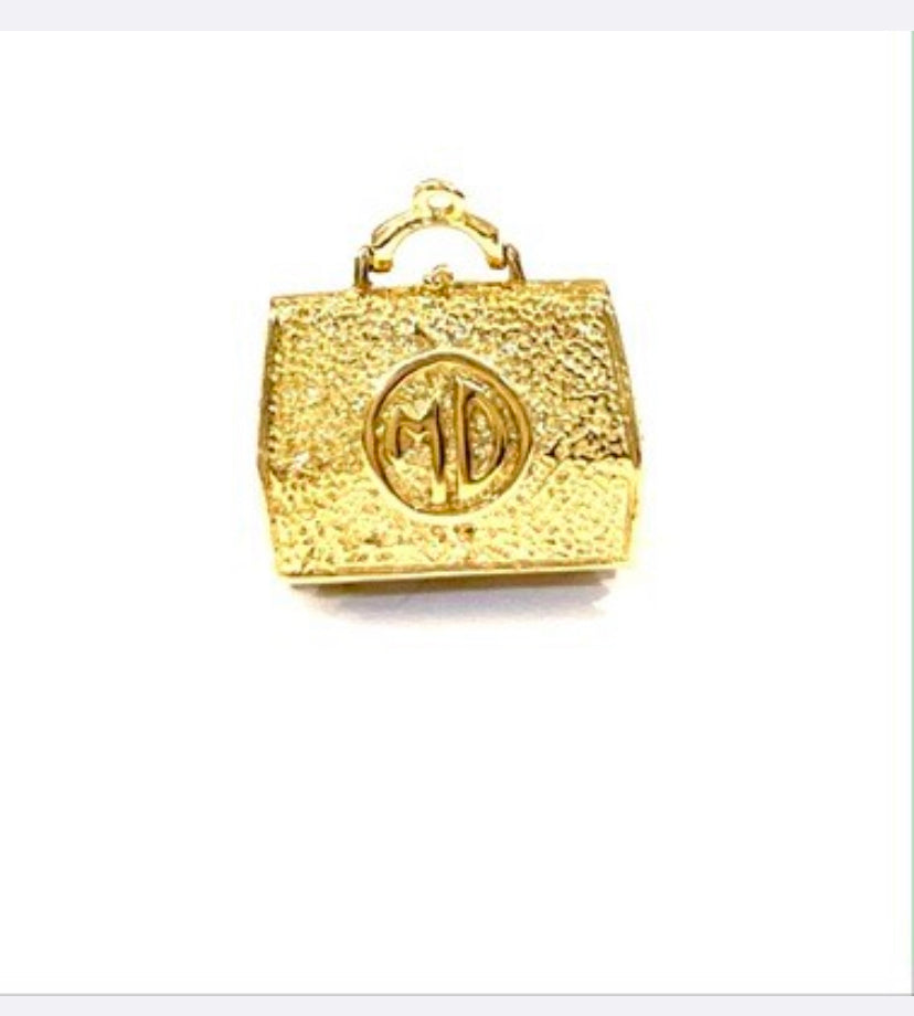 9ct 375 vintage gold doctors bag with instruments charm