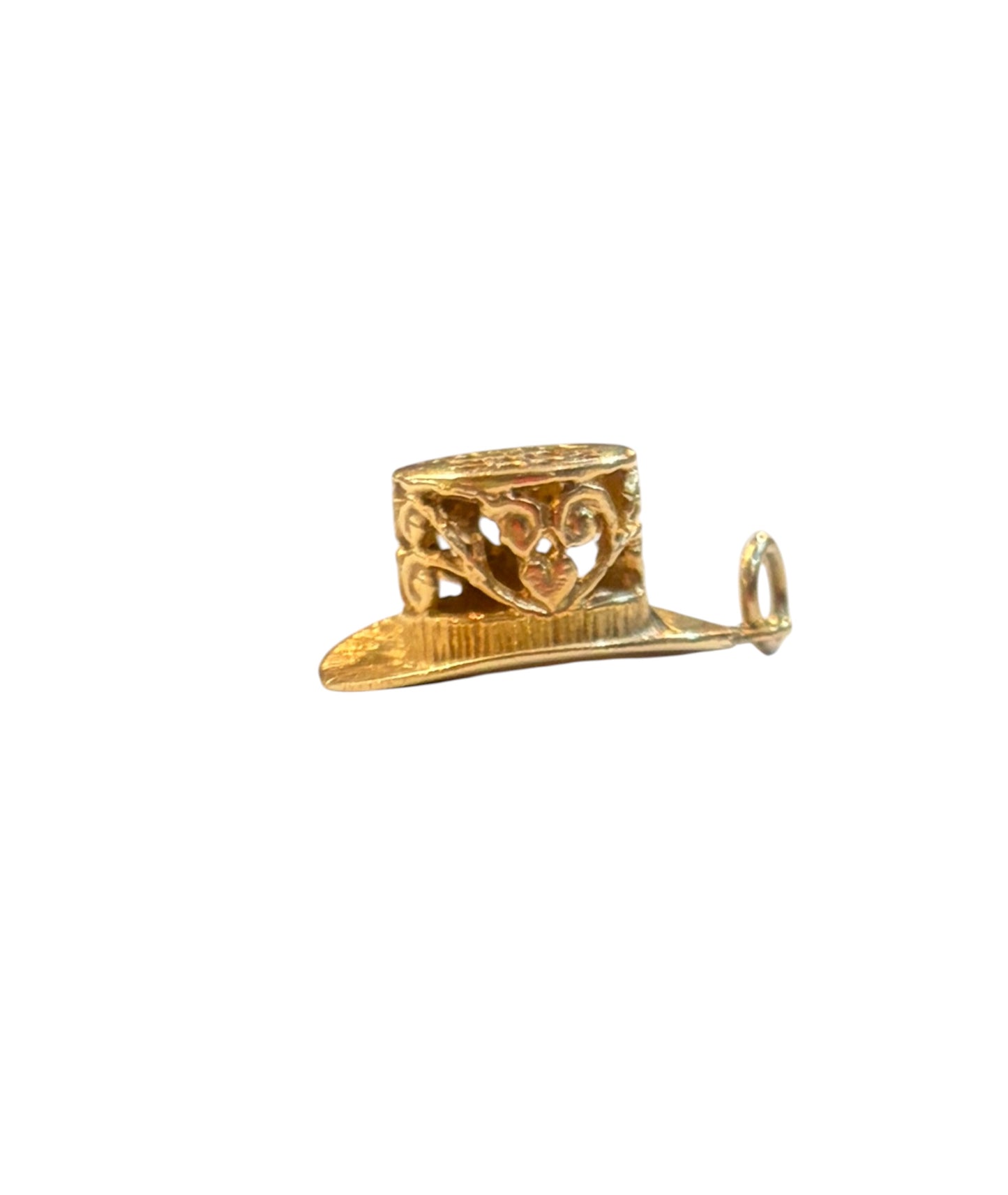 9ct vintage topo hat charm, 'you'r the tops' circa 1975 2.22g