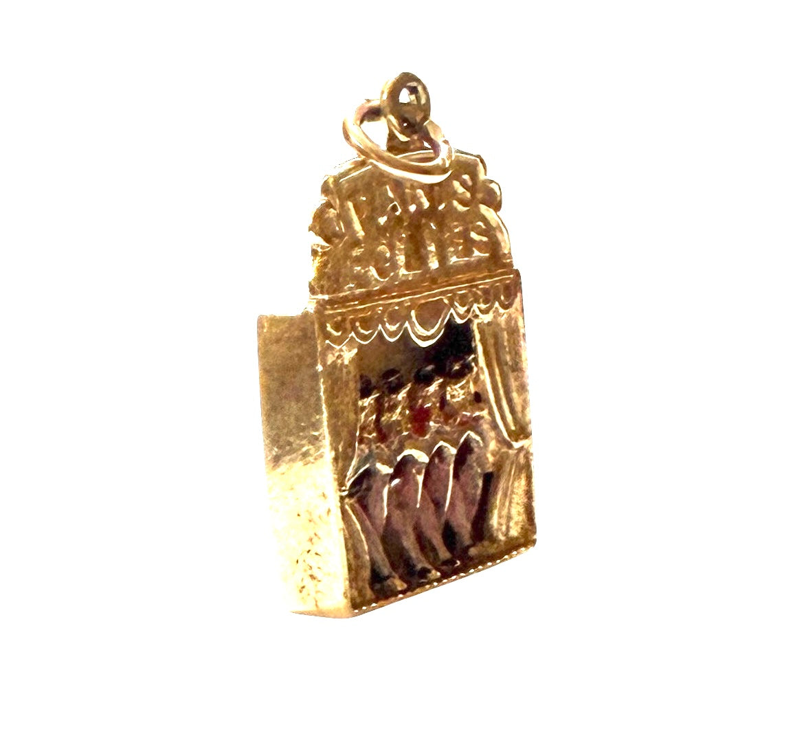 9ct vintage cancan girls charm, articulated circa London 1974 4.17g