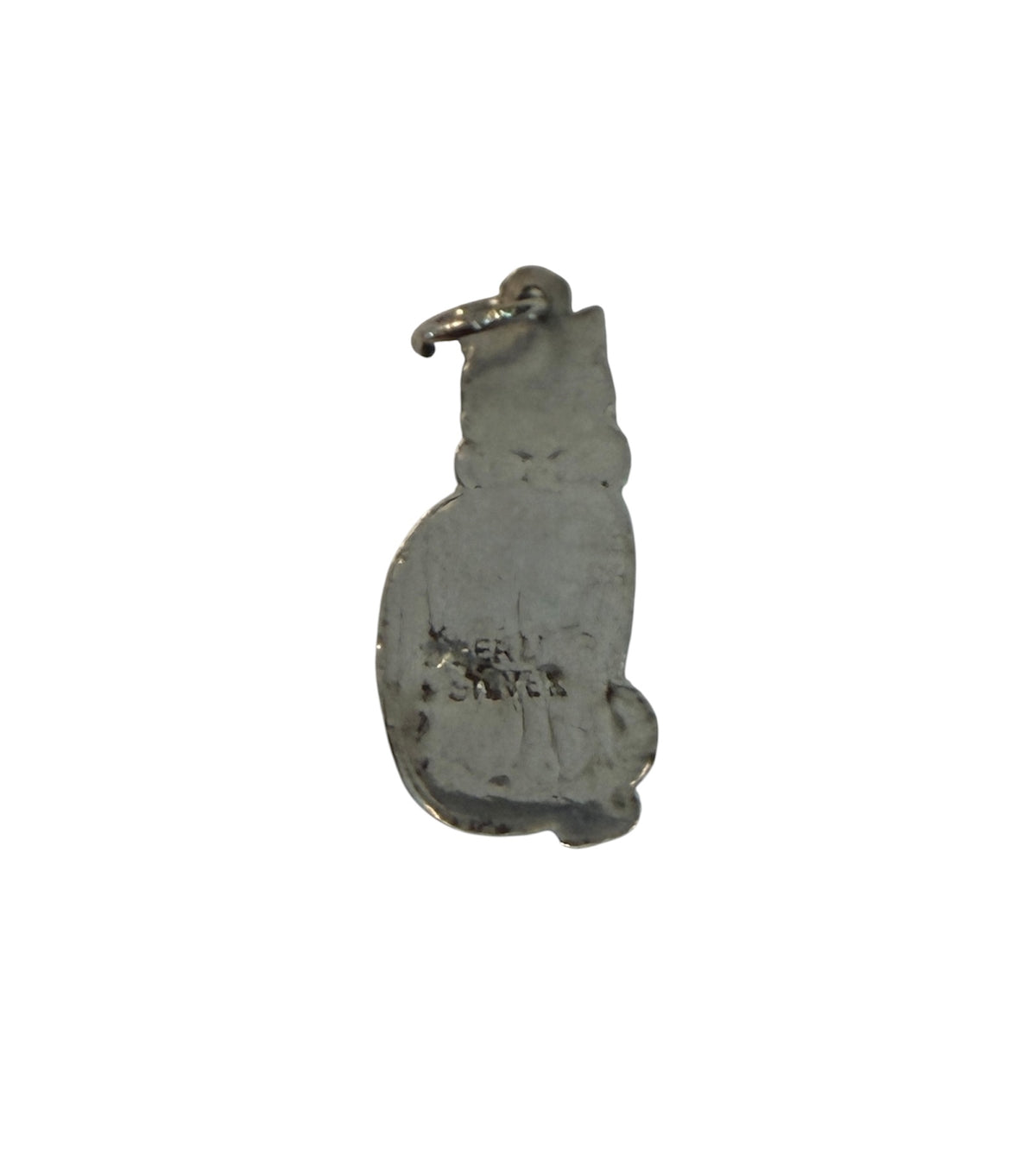 925 sterling silver black cat charm pendant. 1.2g