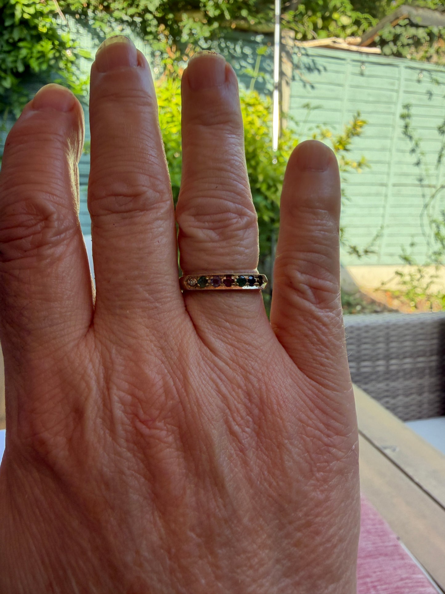 9ct vintage DEAREST ring size  0 1/2  circa 1992 London maker CG