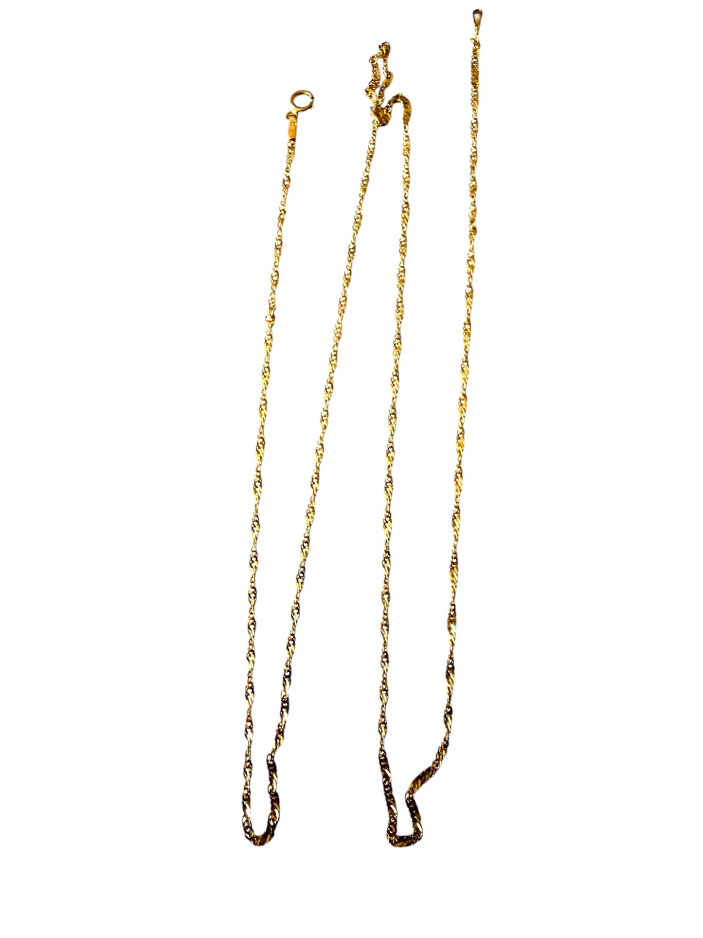 9ct vintage / pre owned rope link chain 24 inches (61cm) 2.08g