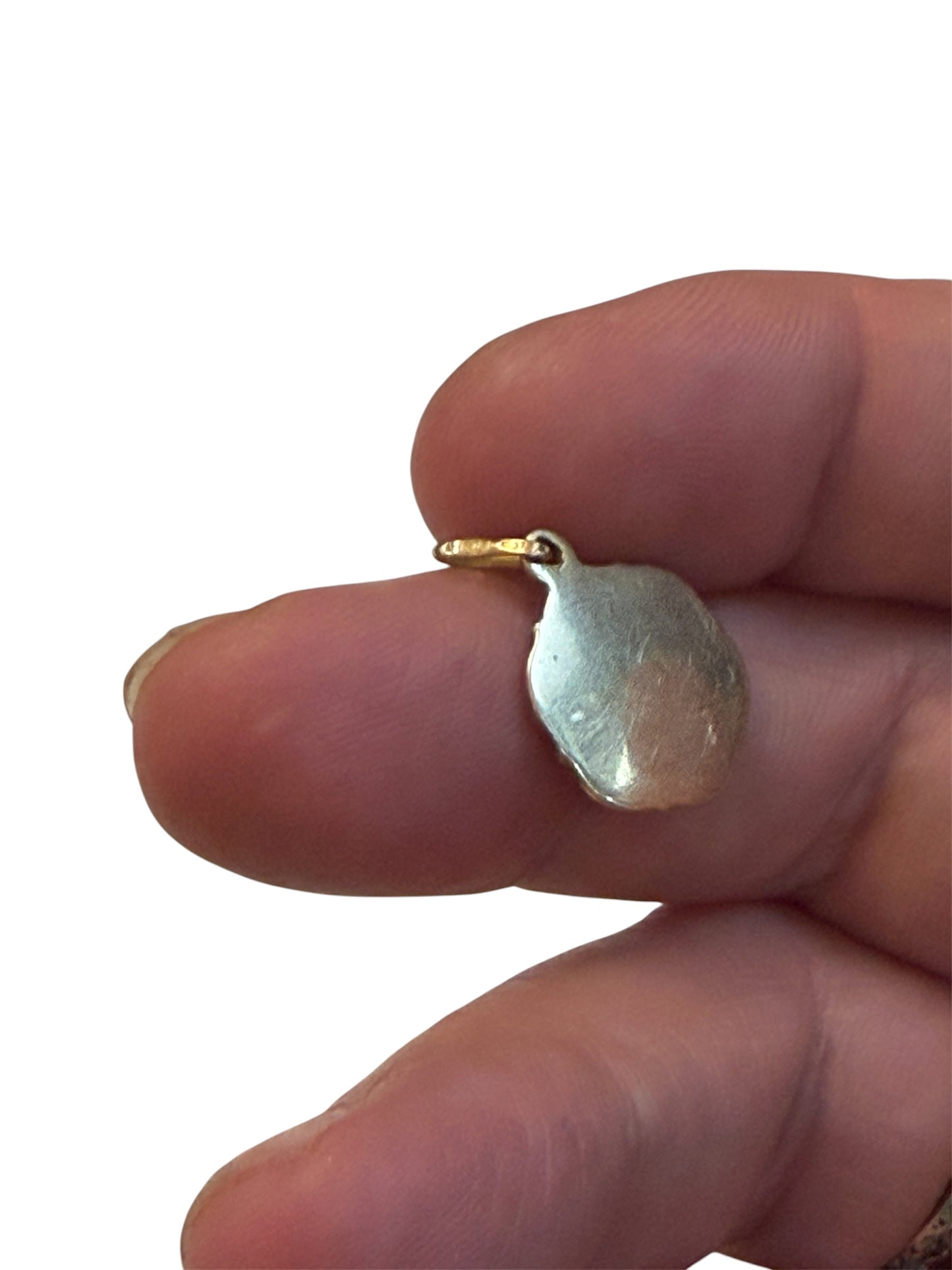 9CT VINTAGE ST CHRISTOPHER CHARM PENDANT. SMALL 0.9G