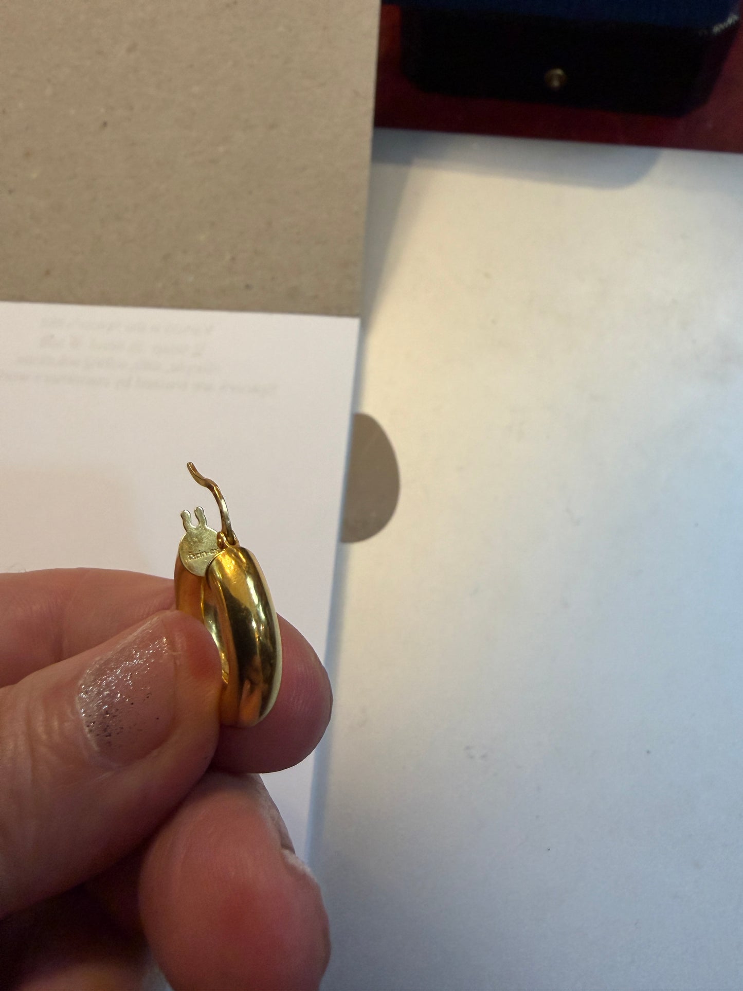 750 18ct pre owned hoop earrings 3.40g