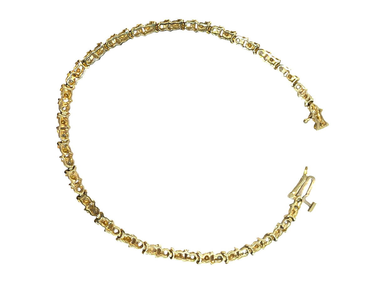 9ct vintage / pre owned diamond tennis bracelet 7 inches  4.31g