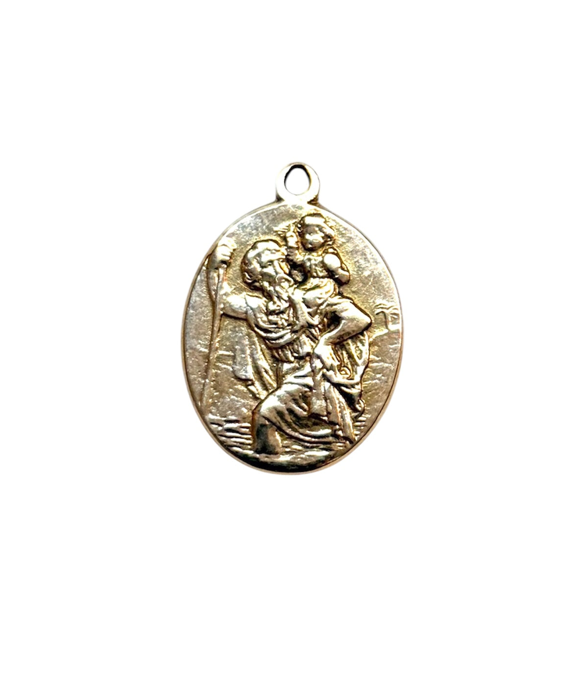 9ct vintage st christopher, pendant charm circa 1962 3.12g