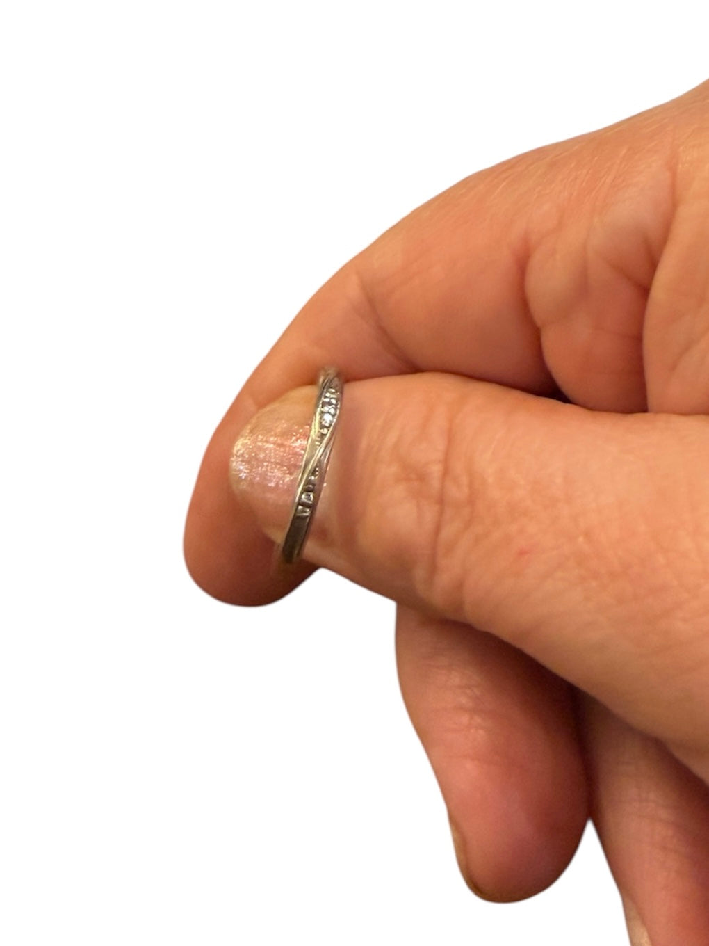 950 palladium and diamond ring, half eternity ring ring size M