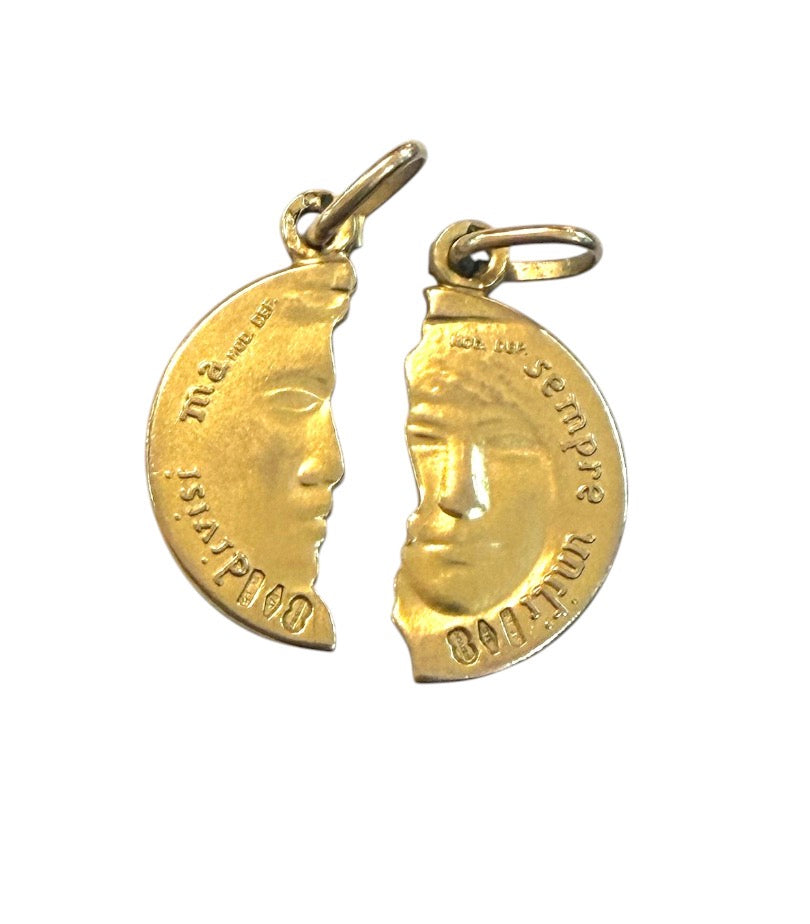 9ct vintage coin dividi ma sempre uniti, divided but always united.