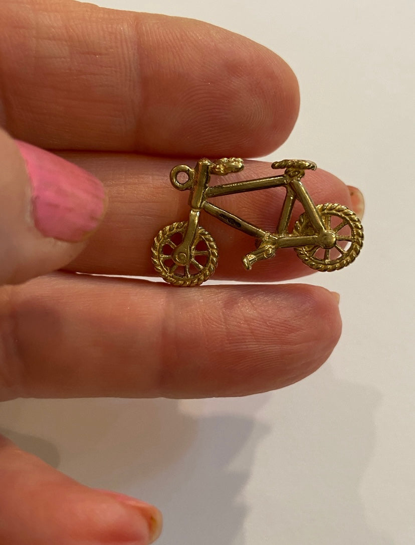 9ct 375 vintage gold bicycle charm