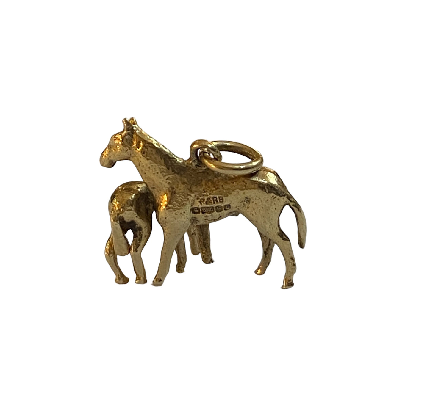 9ct vintage gold horse and fowl . solid gold 4.2g