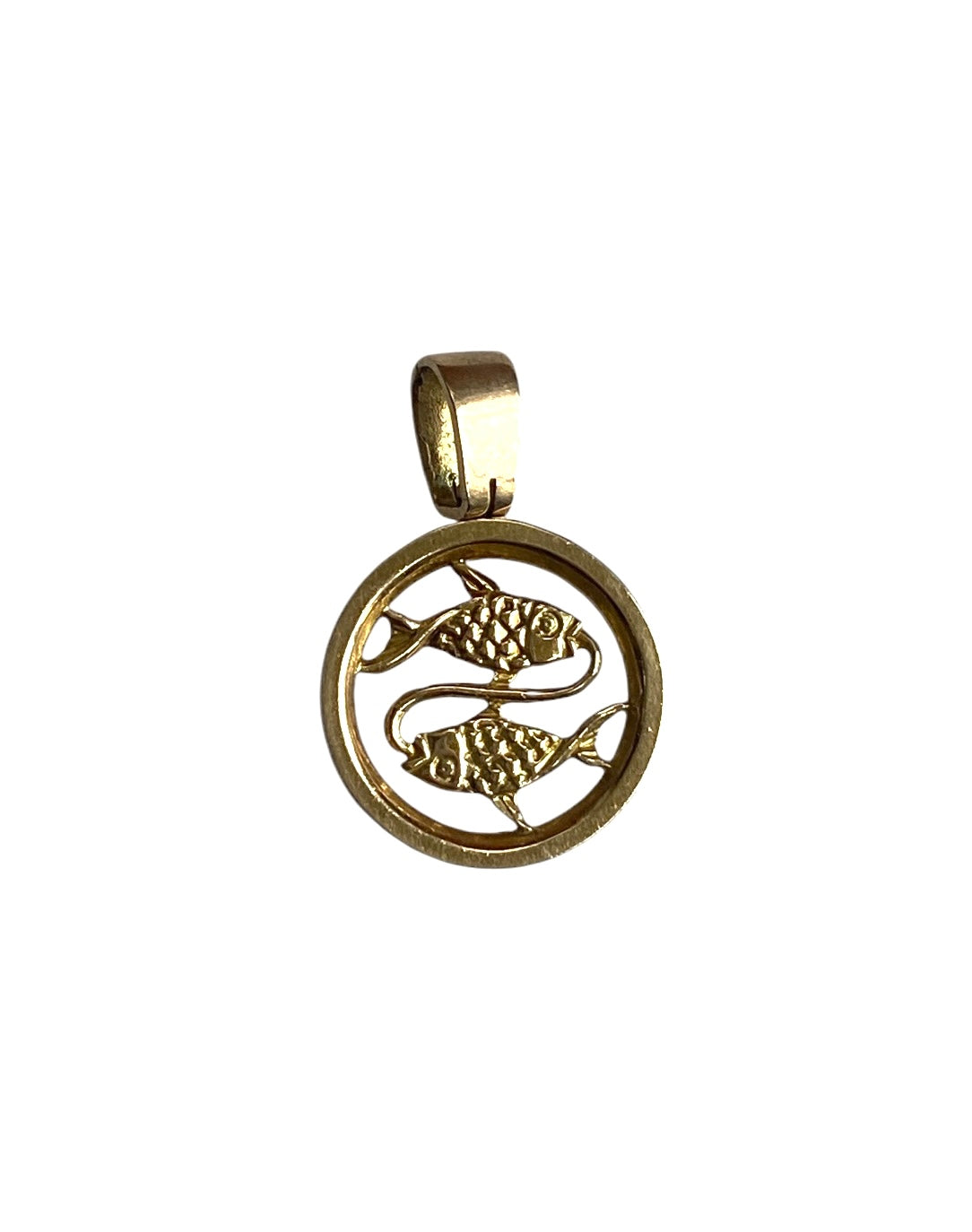 9ct vintage gold pisces charm pendant circa 1979