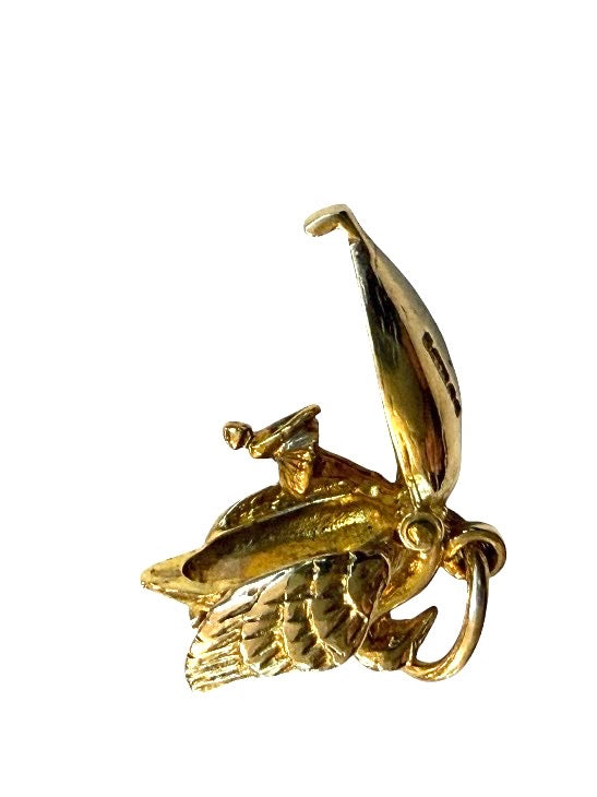 9ct vintage swan lake charm. circa 1965 by RP
