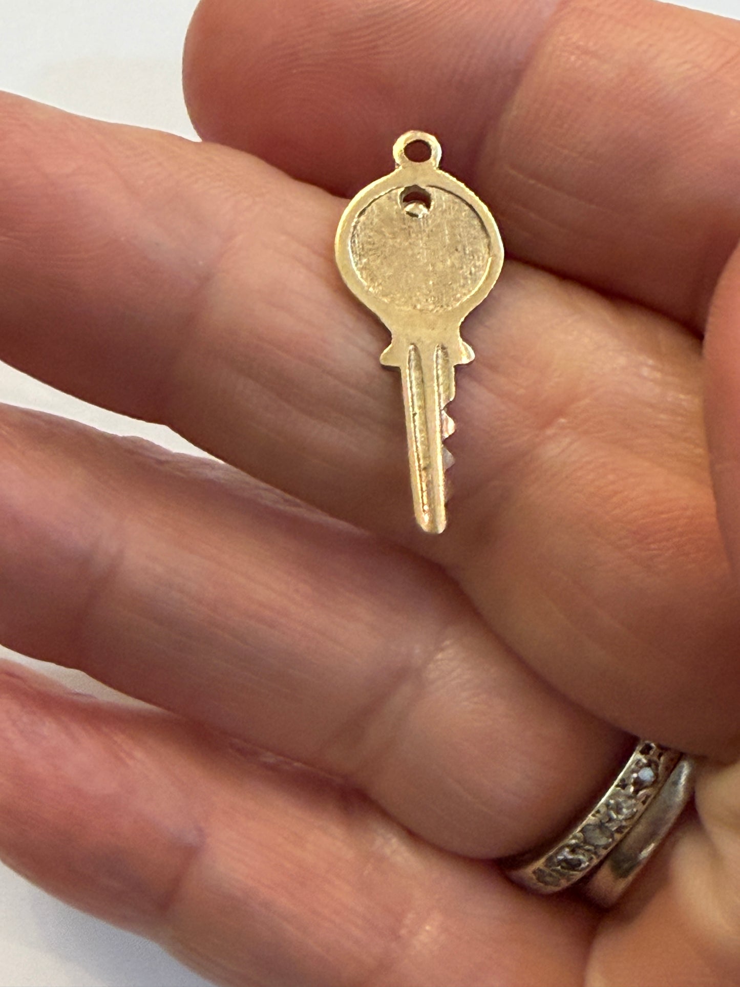 9ct vintage key charm, circa 1960 London