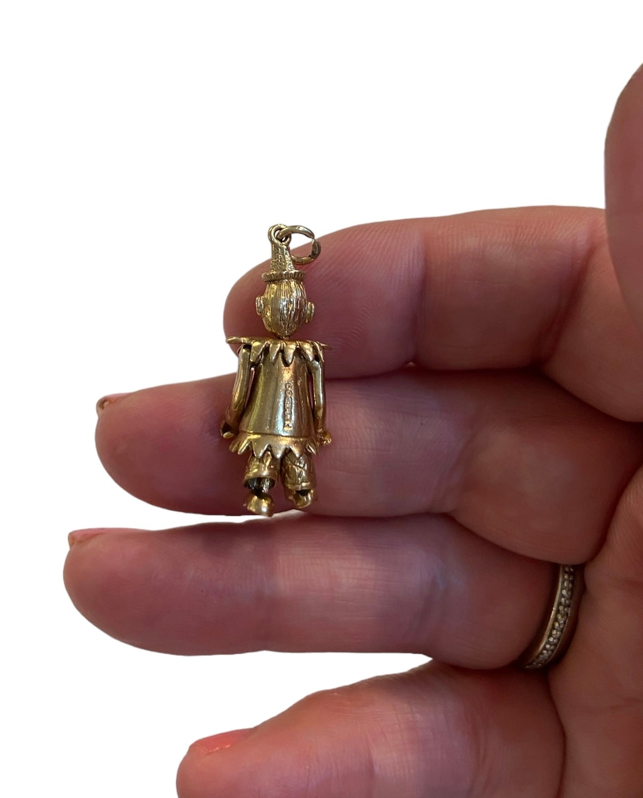 9ct vintage clown charm . articulated . circa 1963 London