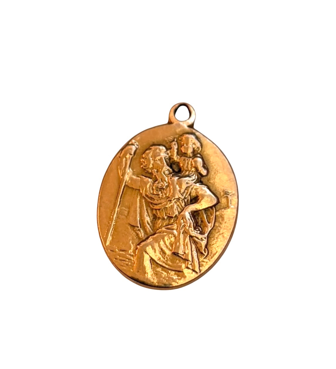 9ct vintage st christopher, pendant charm circa 1962 3.12g