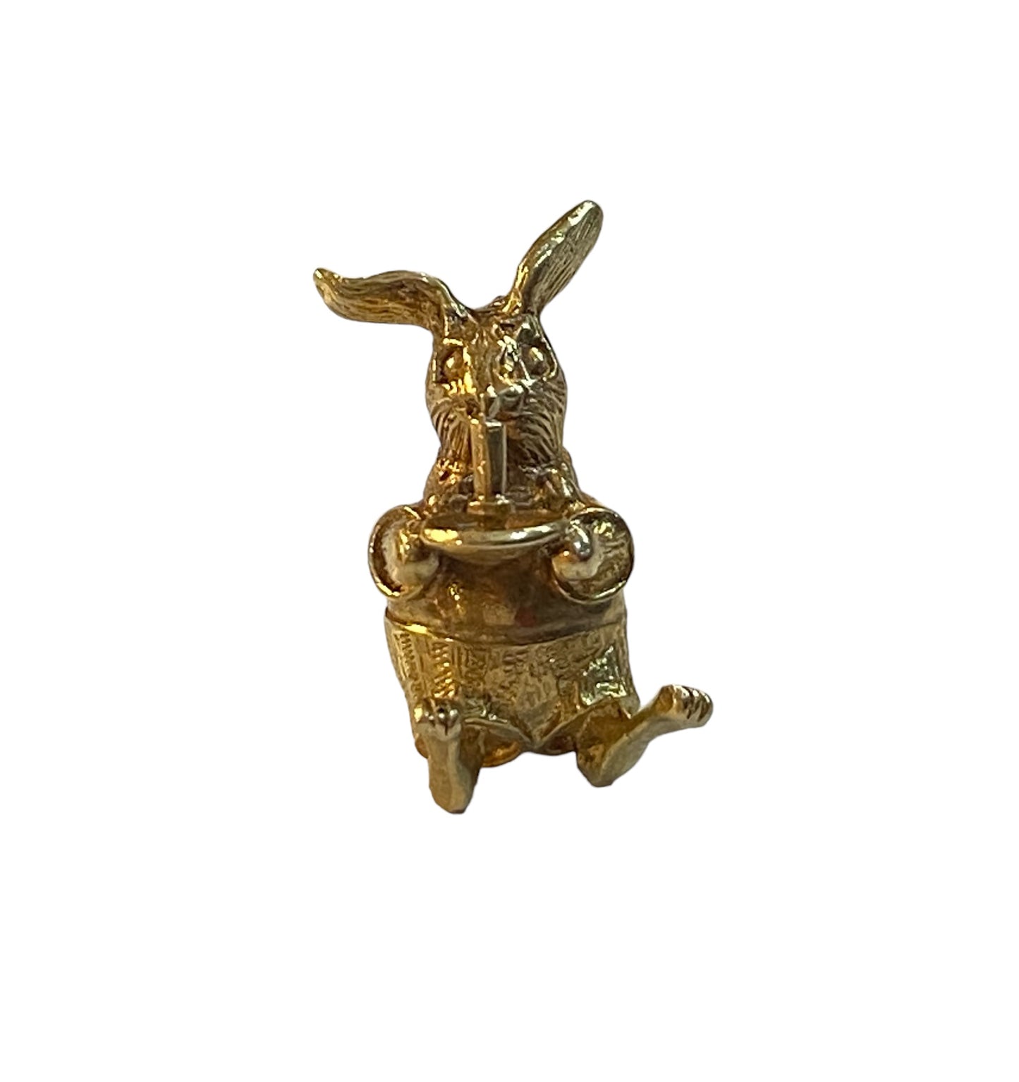 9ct vintage gold large rabbit charm / pendant circa 1968