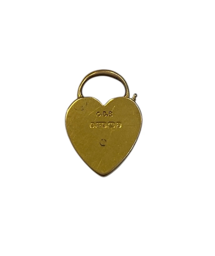 9ct Antique yellow gold padlock charm circa 1899