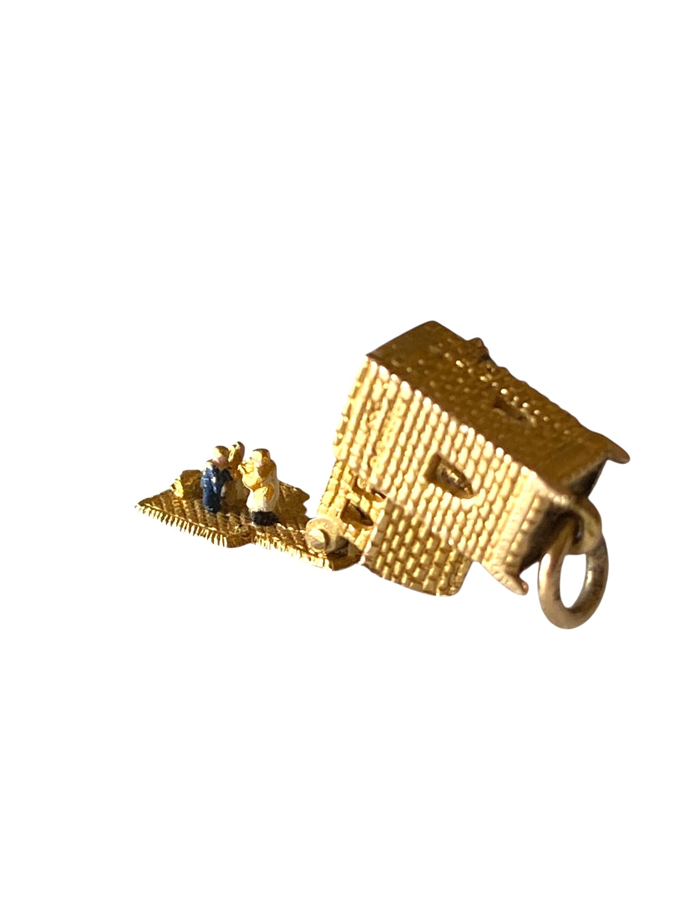 9ct vintage curch charm with wedding inside
