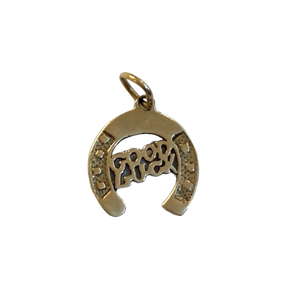9ct vintage horseshoe with good luck Dublin circa 1969