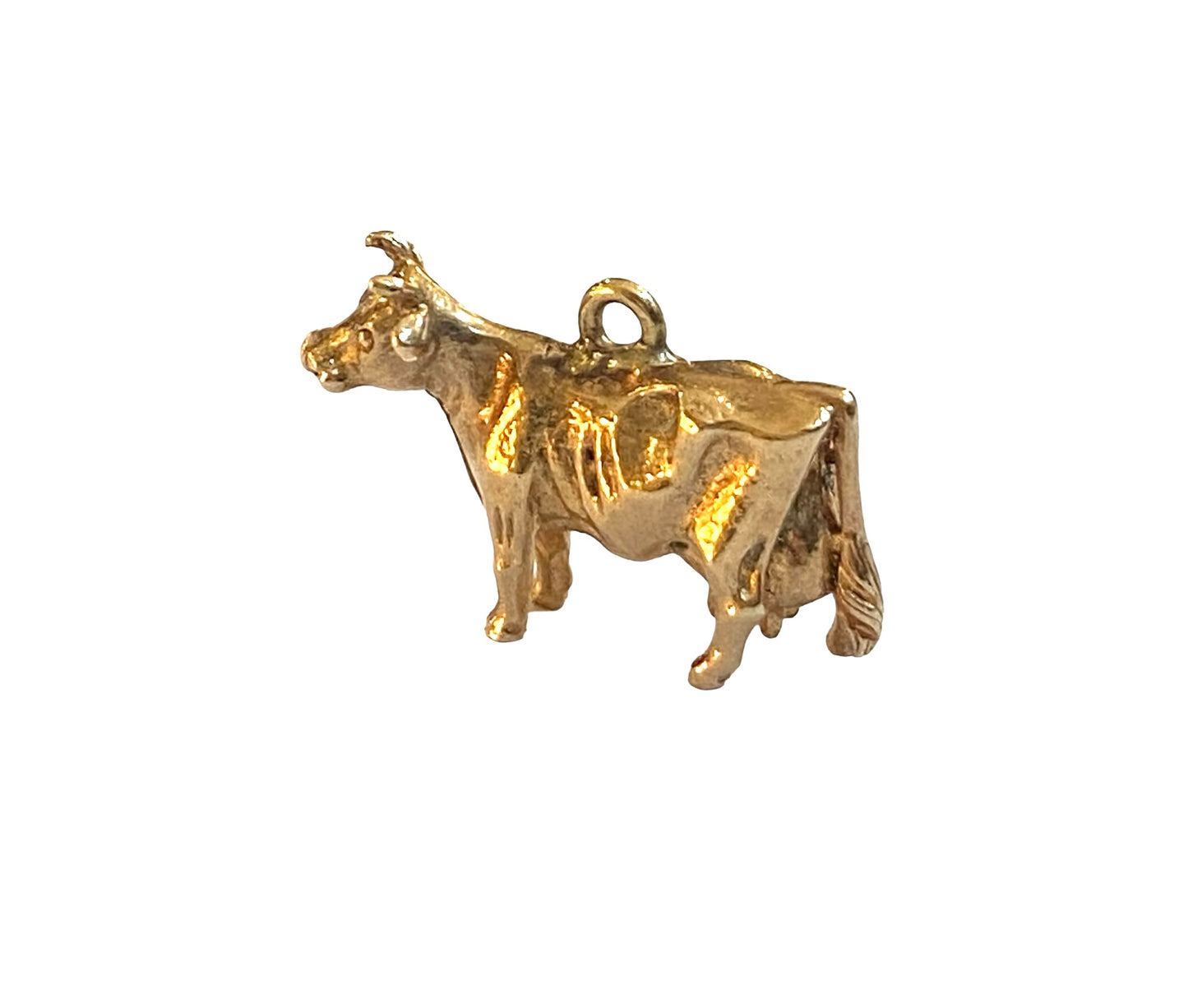 9ct vintage cow charm nice and solid 4.6g circa 1963 maker PPld