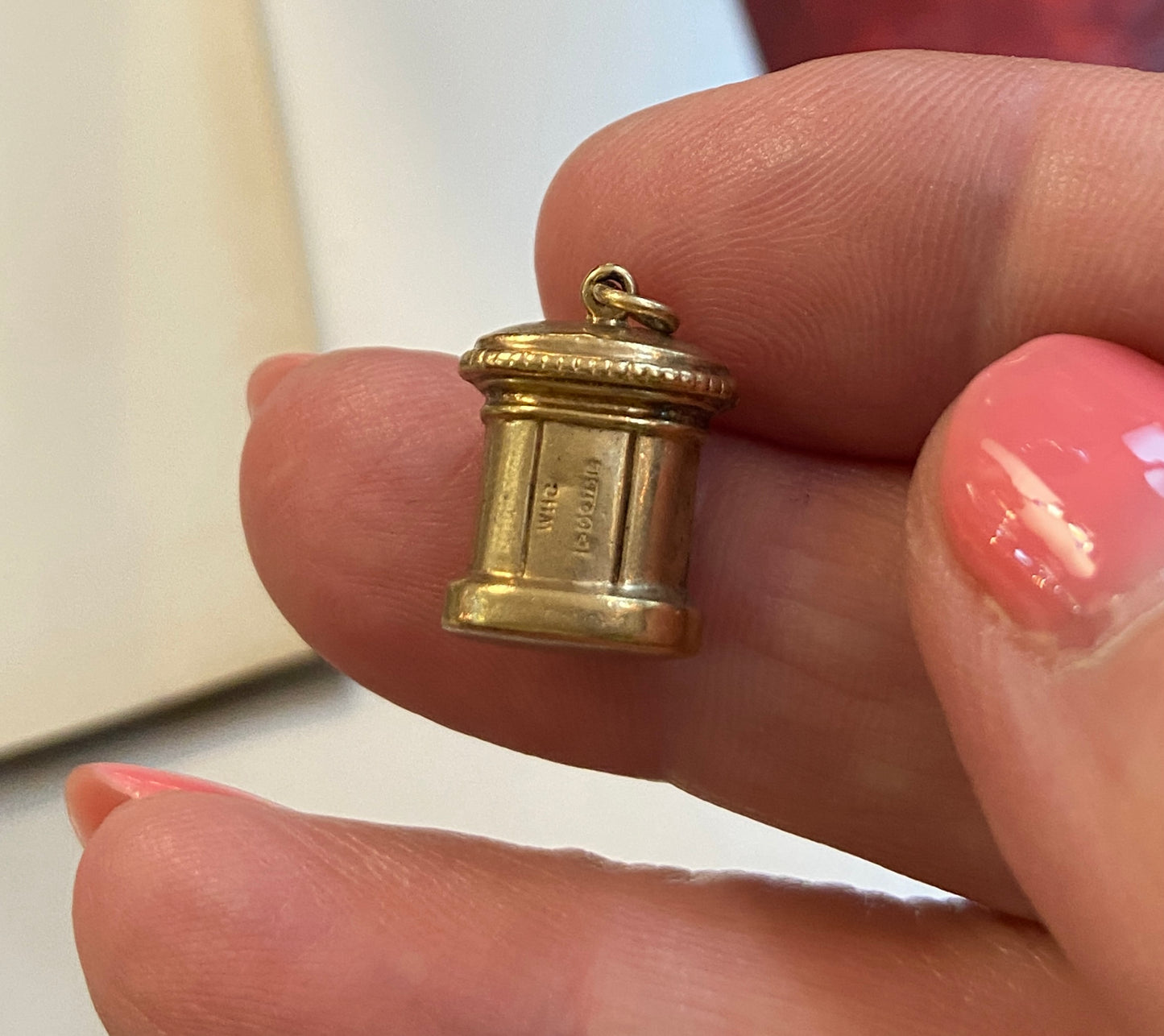 9ct vintage post box charm circa 1962 by WHC