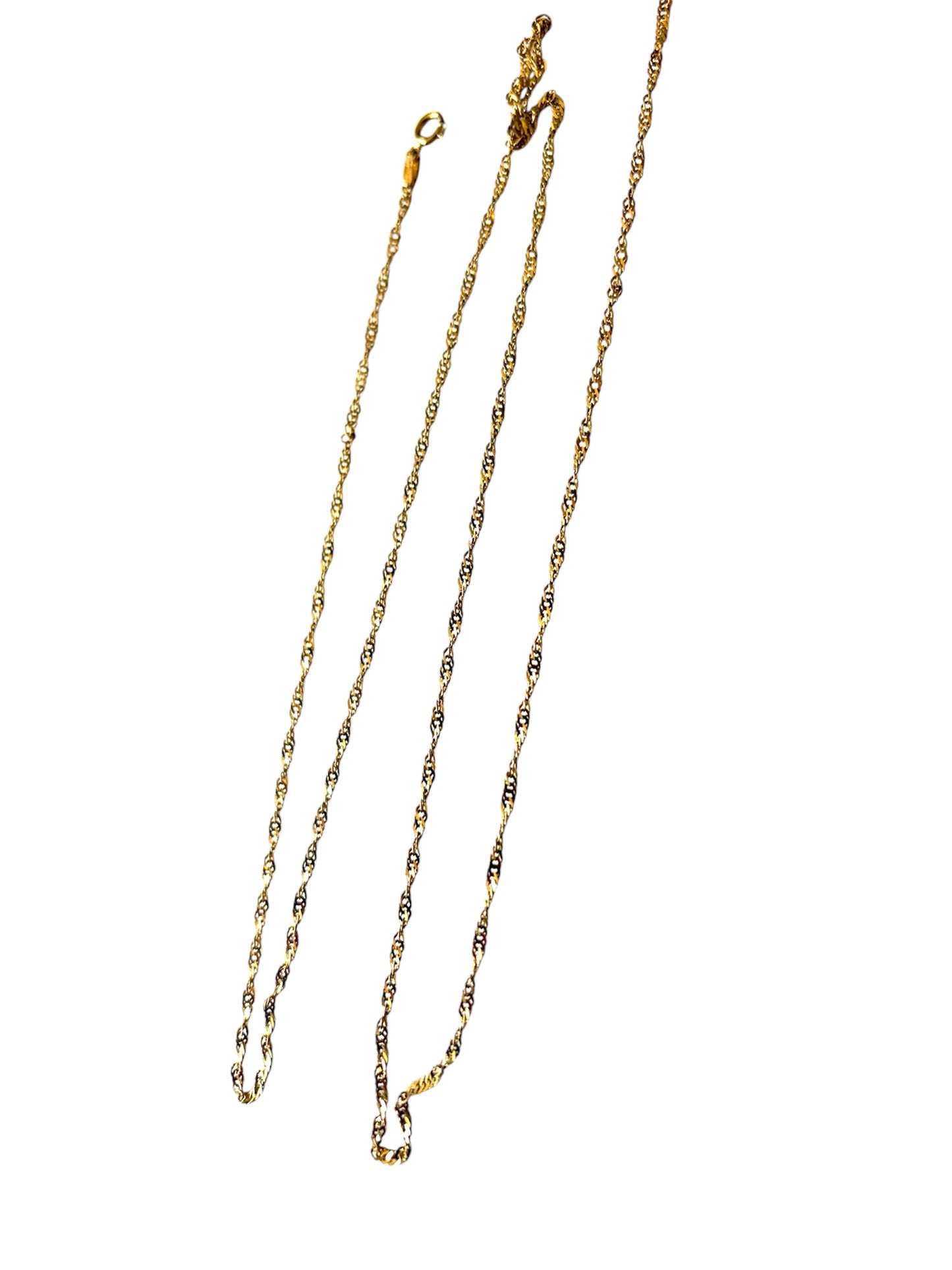 9ct vintage / pre owned rope link chain 24 inches (61cm) 2.08g