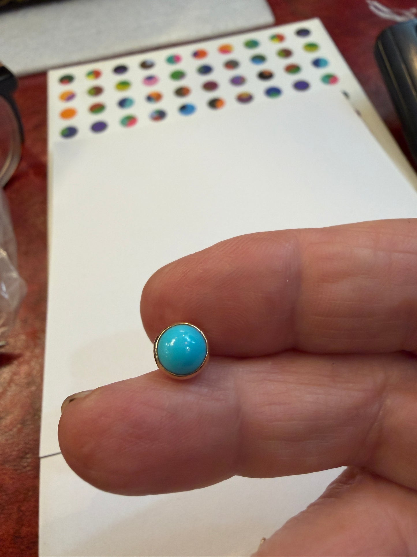 9ct vintage - pre owned turquoise stud earrings