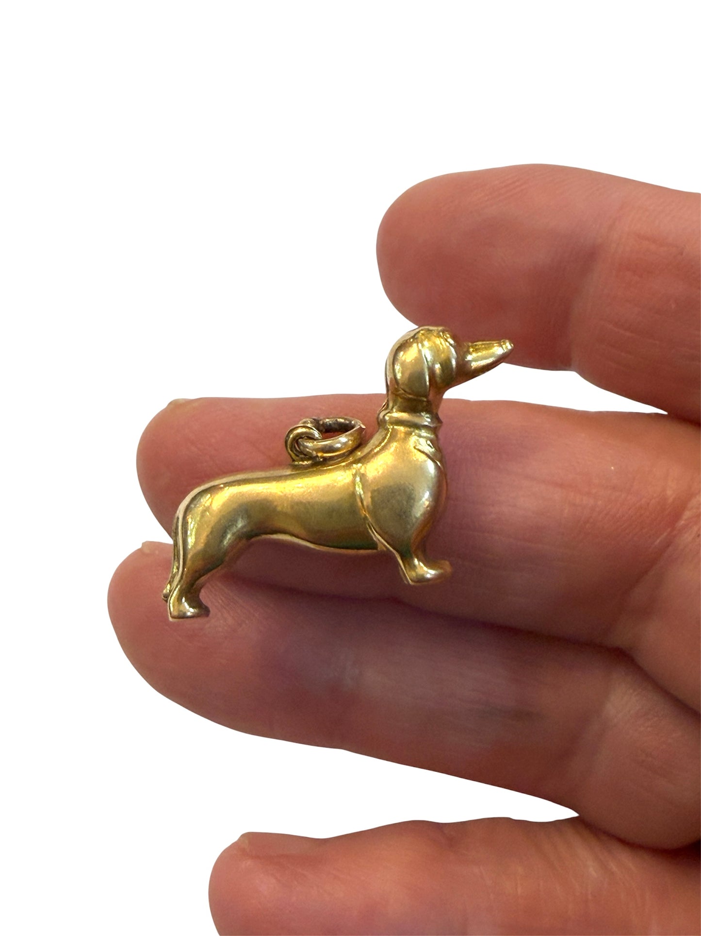 9ct vintage dachshund dog charm by AJld 1.98g circa 1967