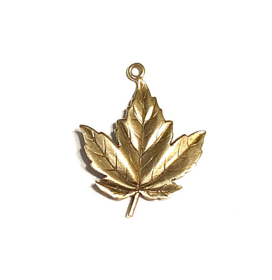 9ct vintage gold Canadian maple leaf charm / pendant circa 1959
