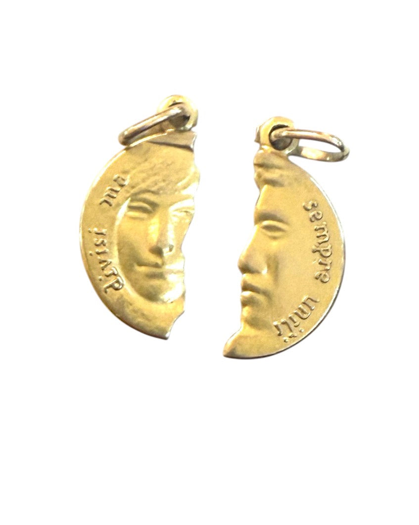 9ct vintage coin dividi ma sempre uniti, divided but always united.