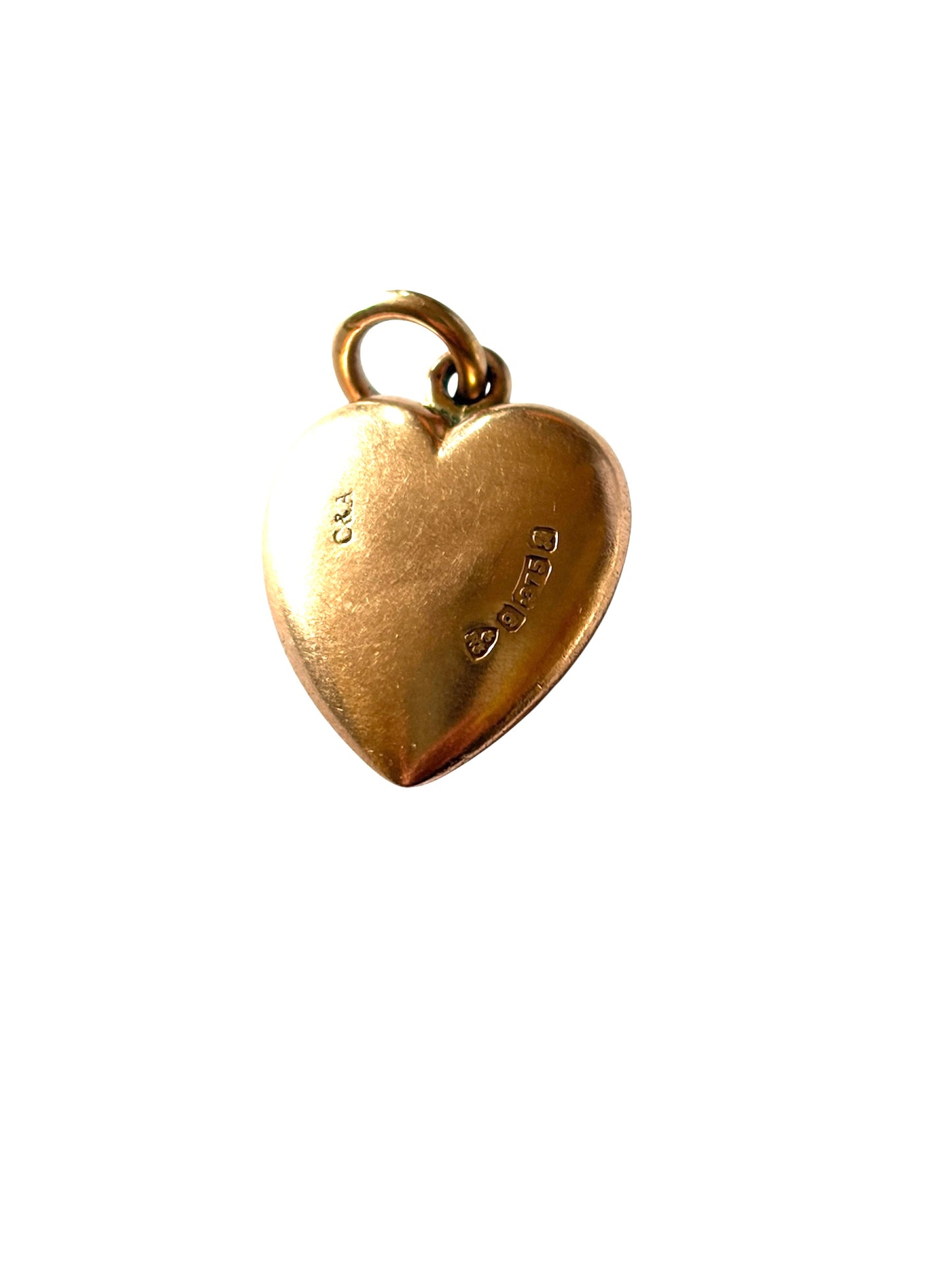 9ct Antique heart charm /pendant rose gold circa 1902 Chester